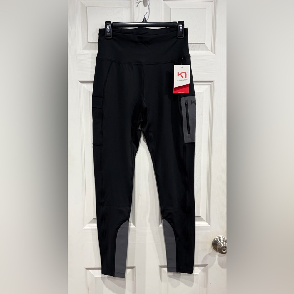 Kari Traa Women's Large Ane High-Waisted Tights Black NWT 28" Inseam High Waist